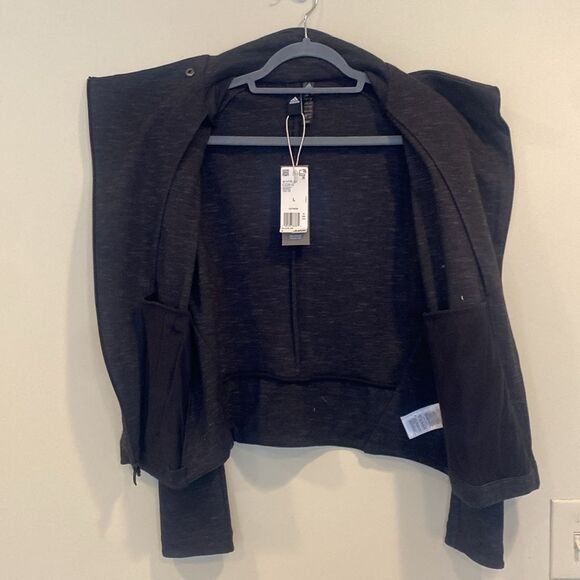 NWT Adidas Athletic Heart Racer Track Top Jacket Charcoal Gray | Size L - Picture 9 of 11
